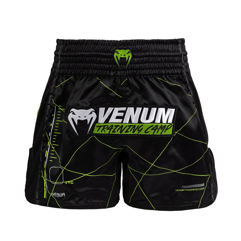 Venum Training Camp 4.0 Muay Thai Shorts, Black/Neon Green 